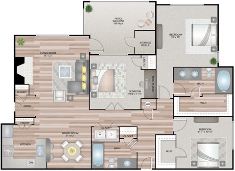 Kiki 3 bedroom 2 bathroom